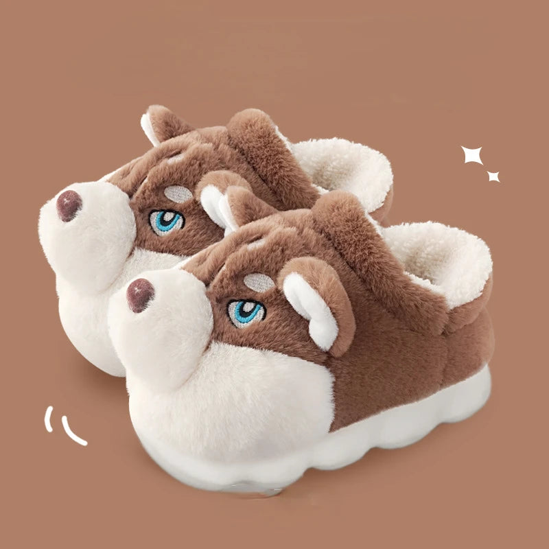 Men’s Cotton Animal Plush Slippers