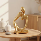 Abstract Thinker Sculpture – Nordic Resin Figurine for Modern Home Decor