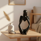 Abstract Thinker Sculpture – Nordic Resin Figurine for Modern Home Decor