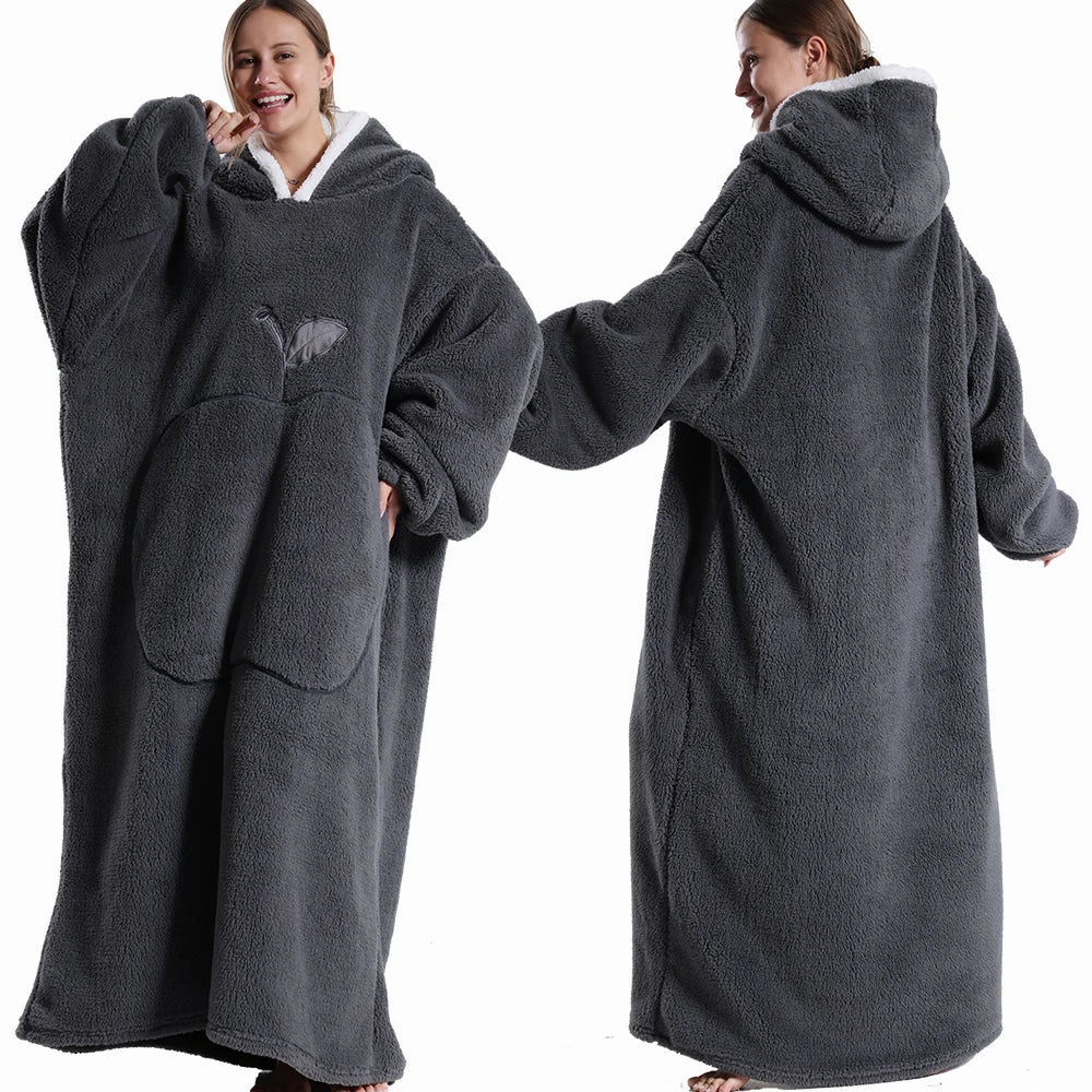 Wearable Winter Flannel Hooded Blankets