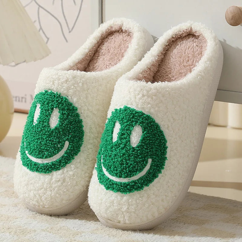 Smiling Face Couple Cotton Slippers