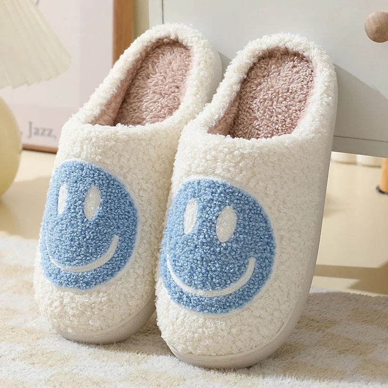 Smiling Face Couple Cotton Slippers