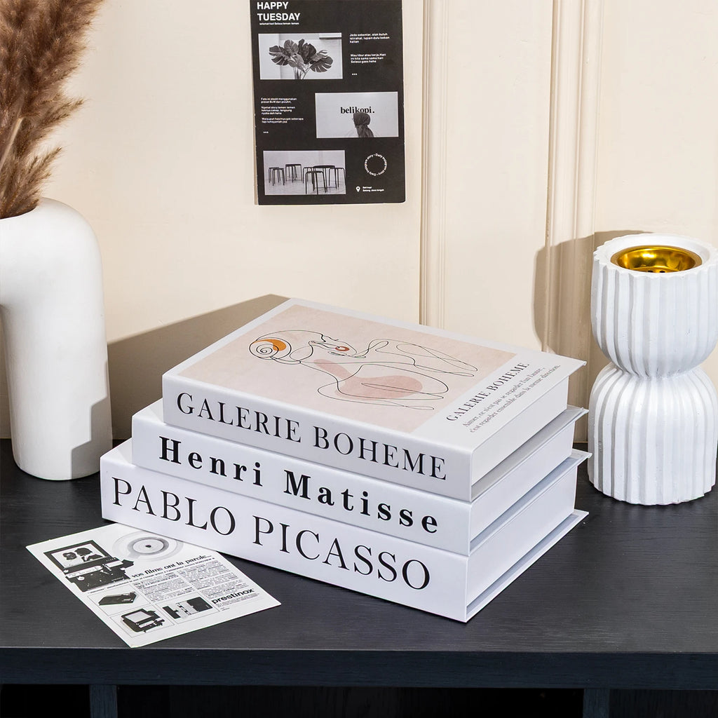 Luxe Decorative Faux Book Set (3-Piece) – Designer Coffee Table Decor