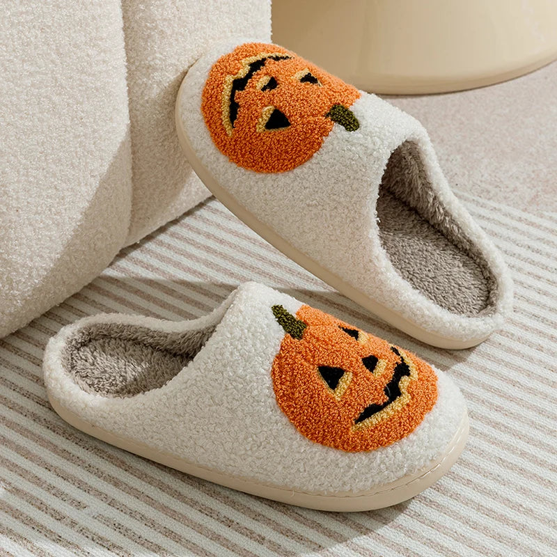 Smile Pumpkin Halloween Women's Slippers