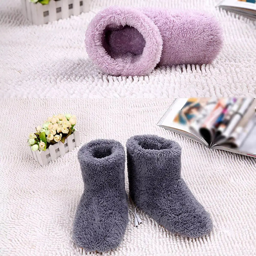 USB Heated Plush Foot Warmer Shoes