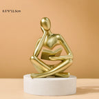 Abstract Thinker Sculpture – Modern Resin Bookshelf & Home Decor