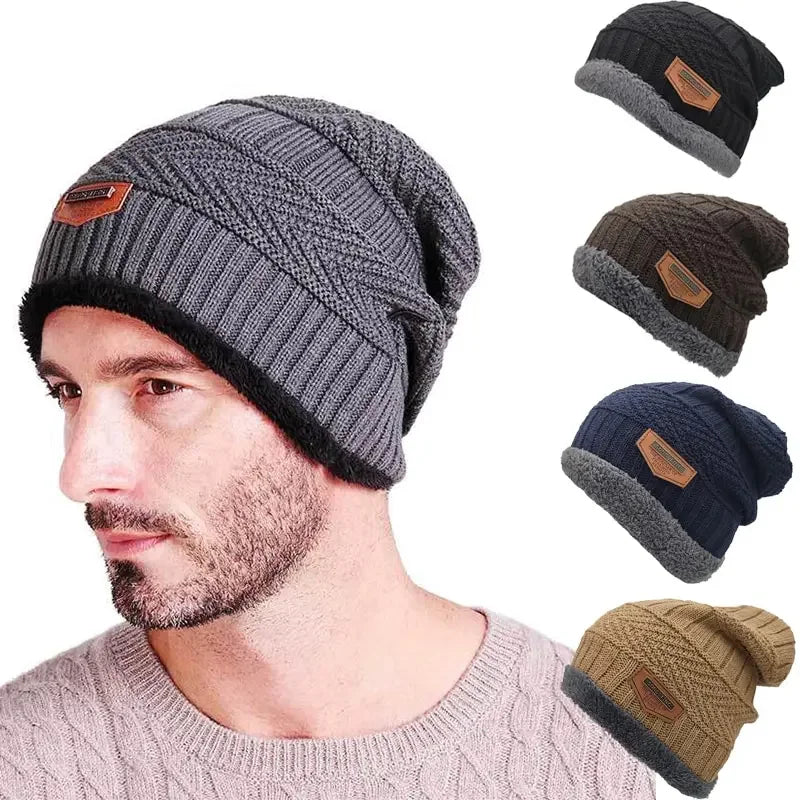 Knitted Velvet Thickened Pullover Hat