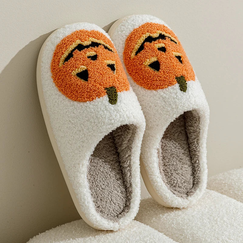 Smile Pumpkin Halloween Women's Slippers