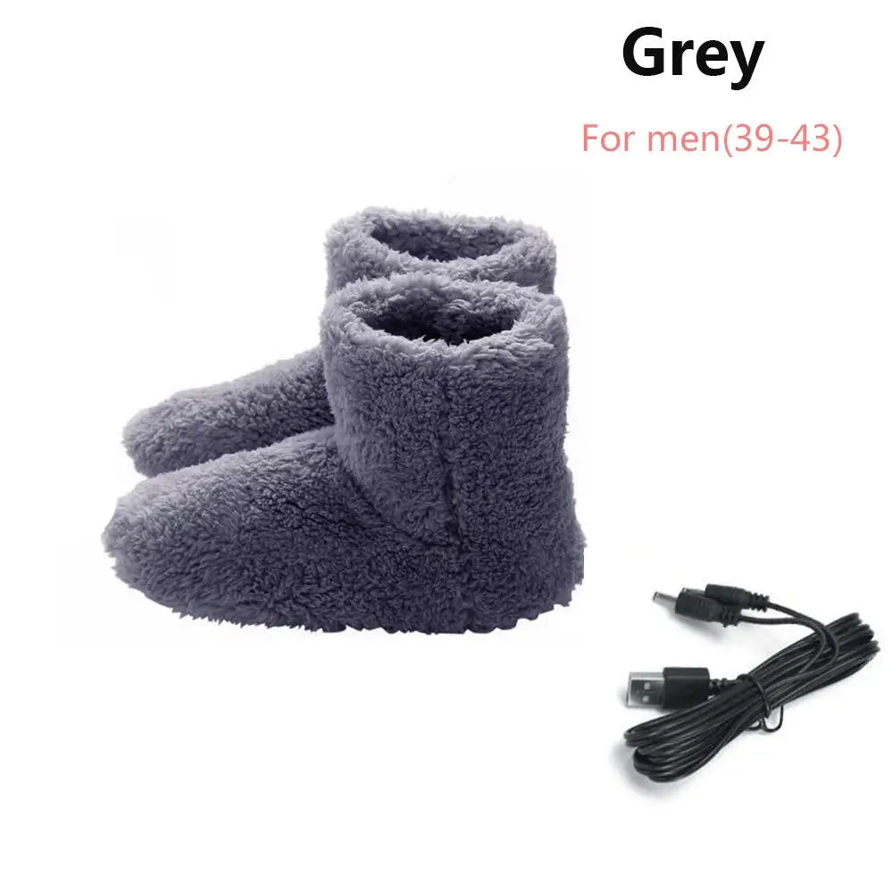 USB Heated Plush Foot Warmer Shoes