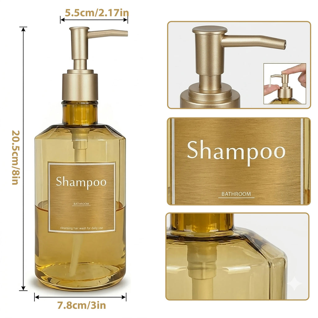 3-Piece Shower Soap Dispenser Set – Shampoo, Conditioner & Body Wash