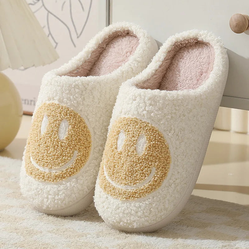 Smiling Face Couple Cotton Slippers